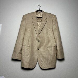 Jos A Bank Sport Coat Blazer Men Beige Tan Silk Camel Hair 46 Jacket Casual Prep